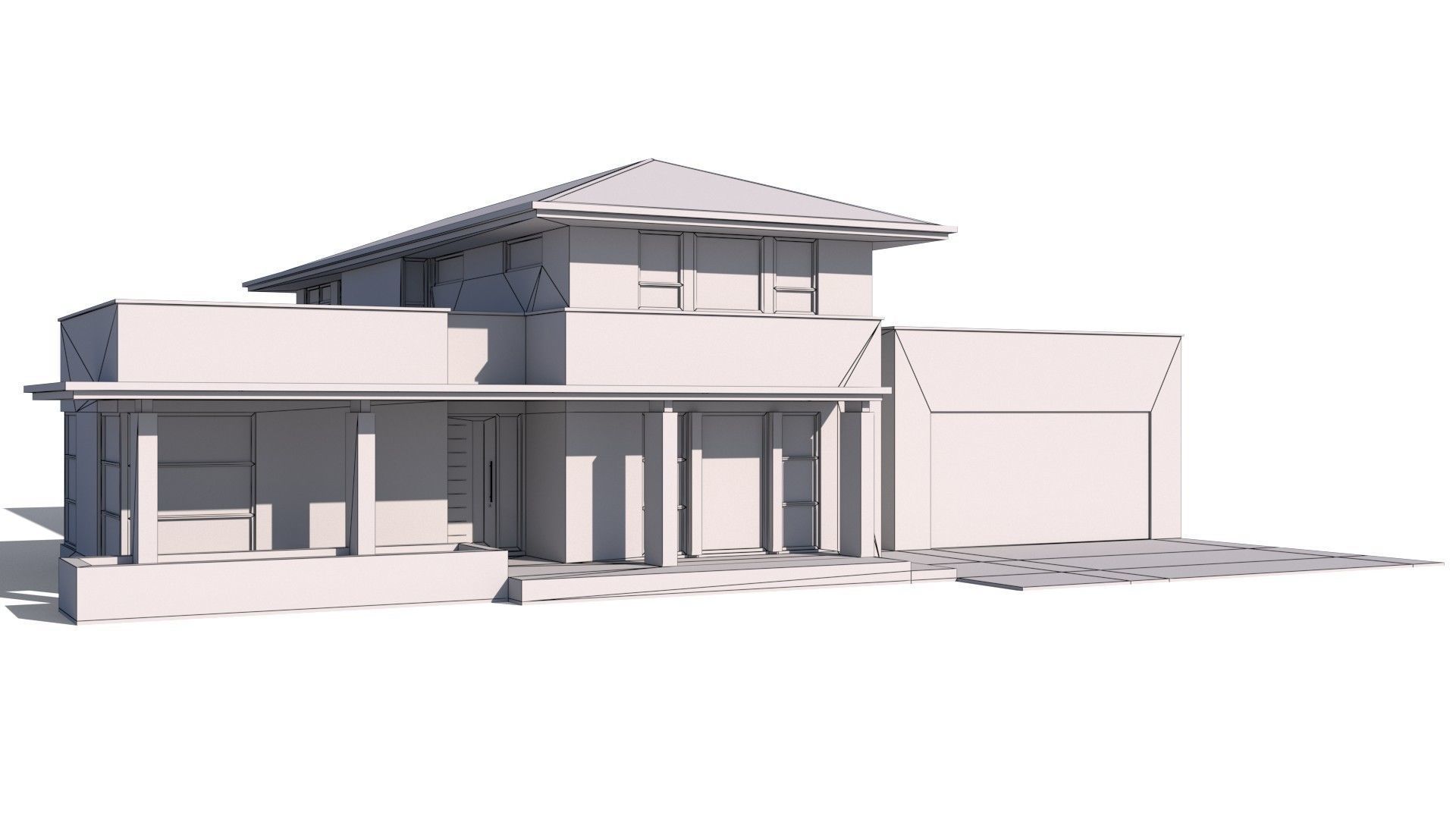 Australian Houses Modular Pack A Low-poly 3D model_24