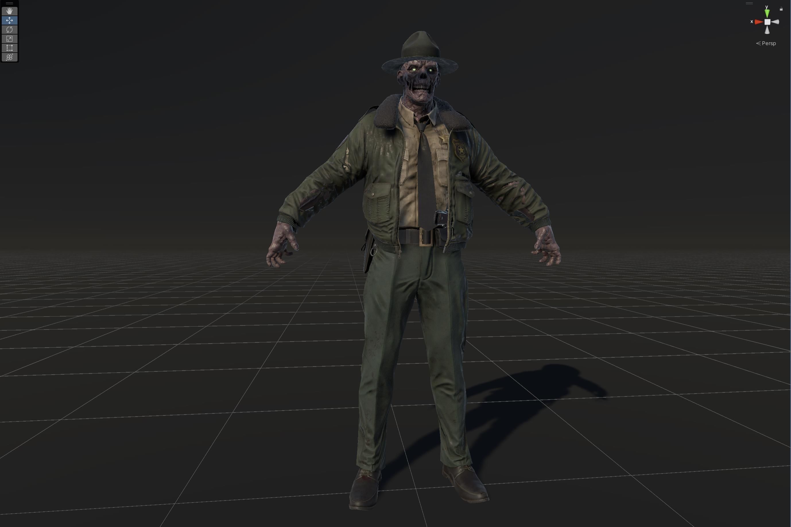 Zombie Sheriff Low-poly 3D model_38