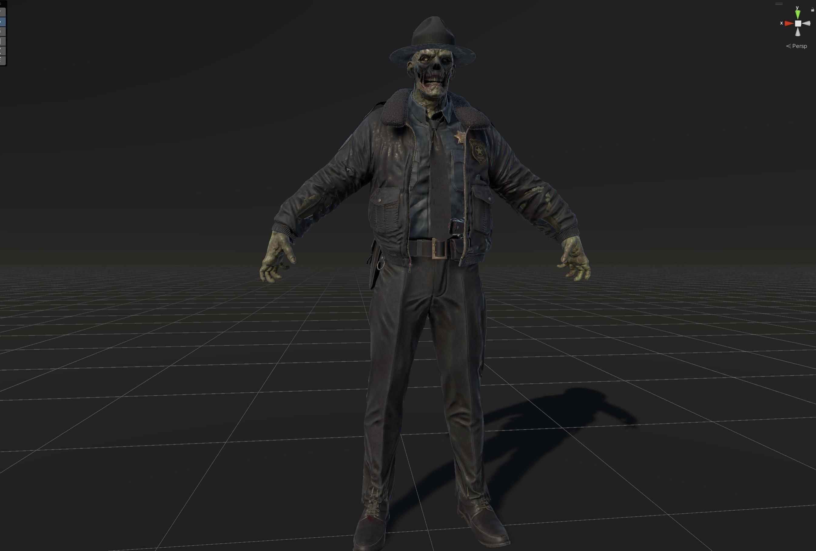 Zombie Sheriff Low-poly 3D model_39