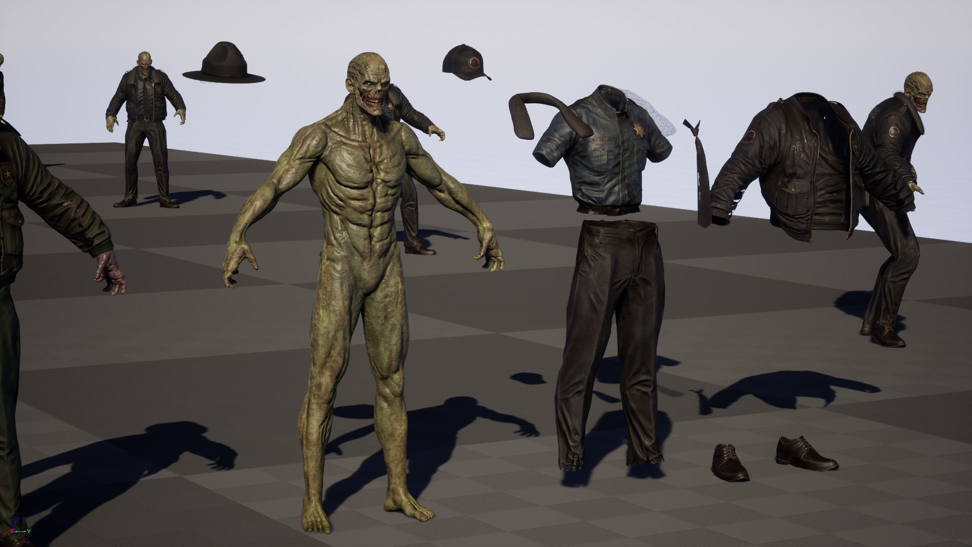 Zombie Sheriff Low-poly 3D model_44