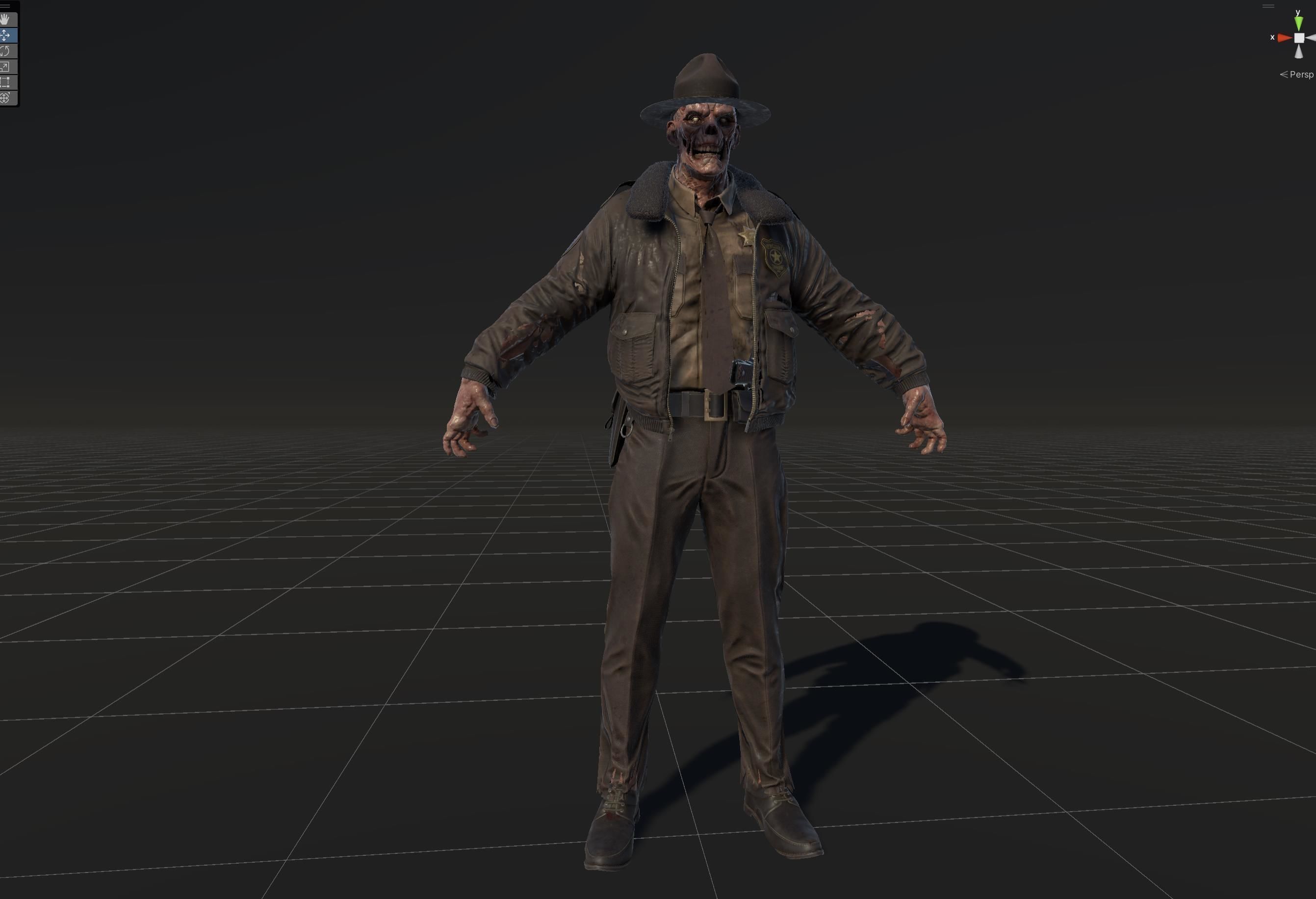 Zombie Sheriff Low-poly 3D model_40