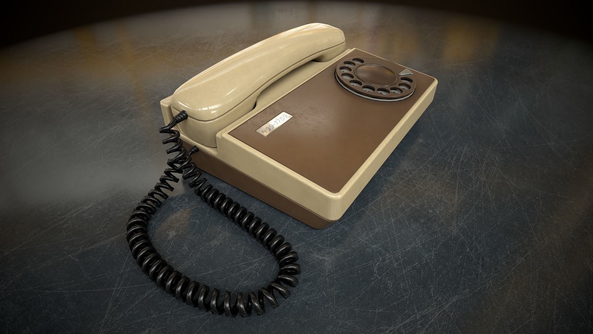 Retro telephone Low-poly 3D model_12