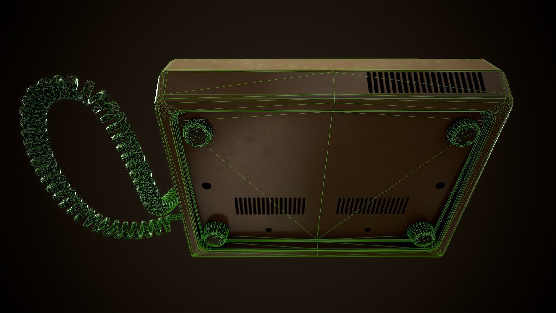 Retro telephone Low-poly 3D model_21