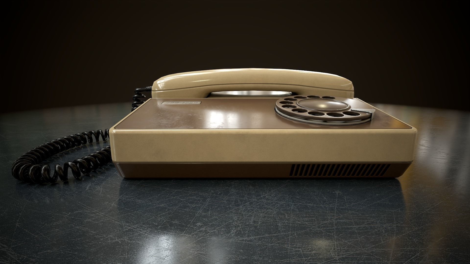 Retro telephone Low-poly 3D model_4
