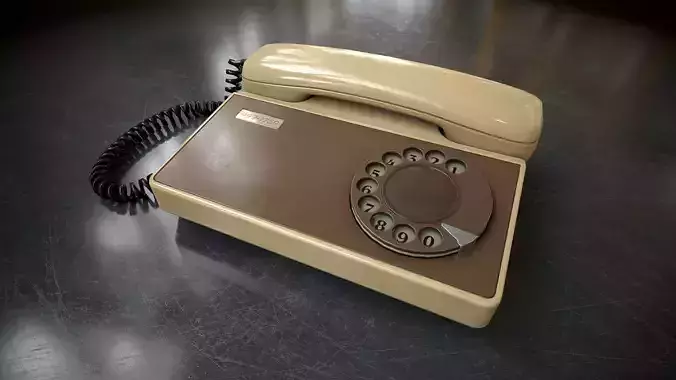 Retro telephone Low-poly 3D model