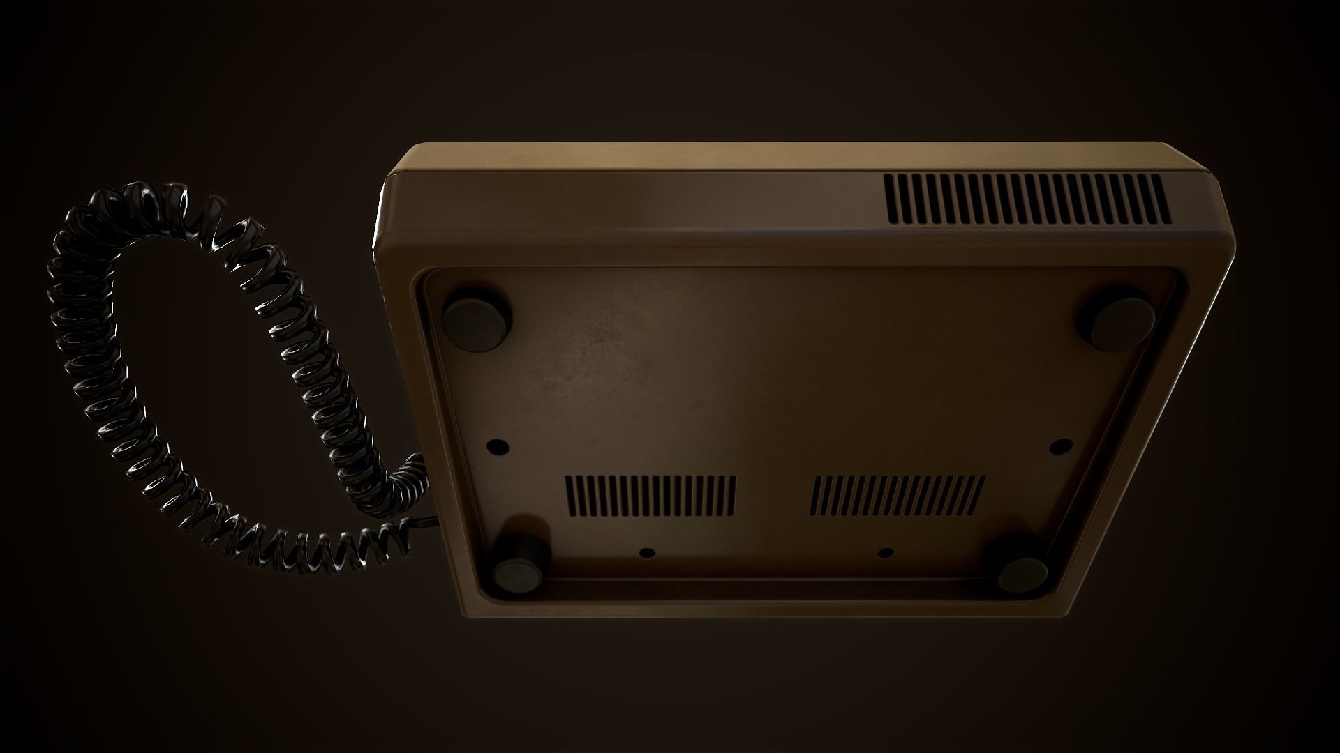 Retro telephone Low-poly 3D model_8