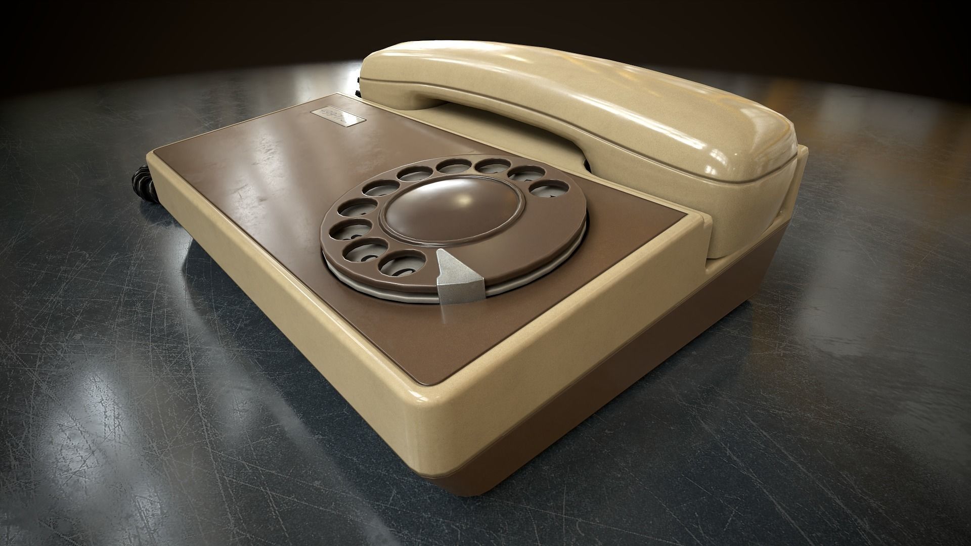 Retro telephone Low-poly 3D model_17