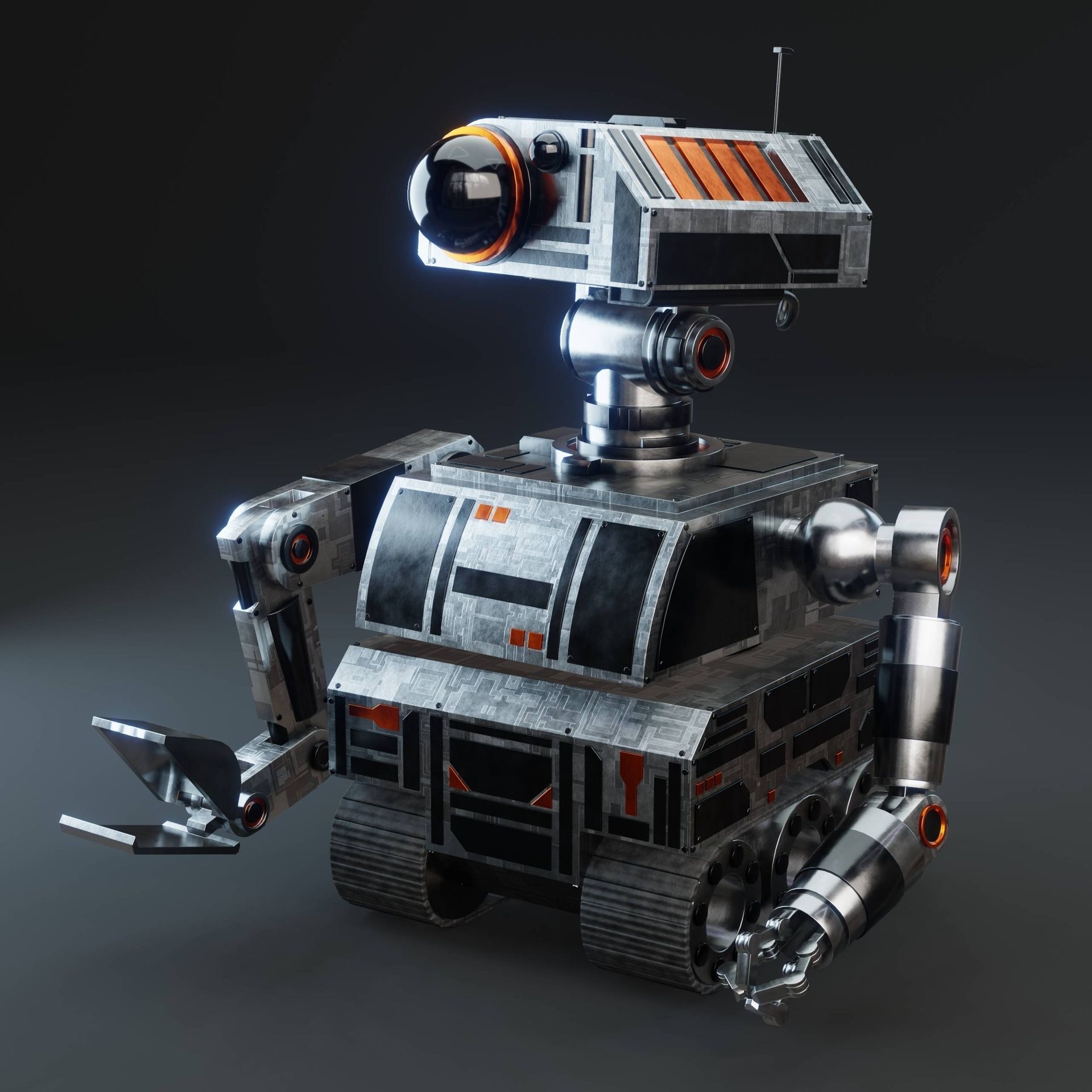 Sci-Fi Construction Robot 3D model_3