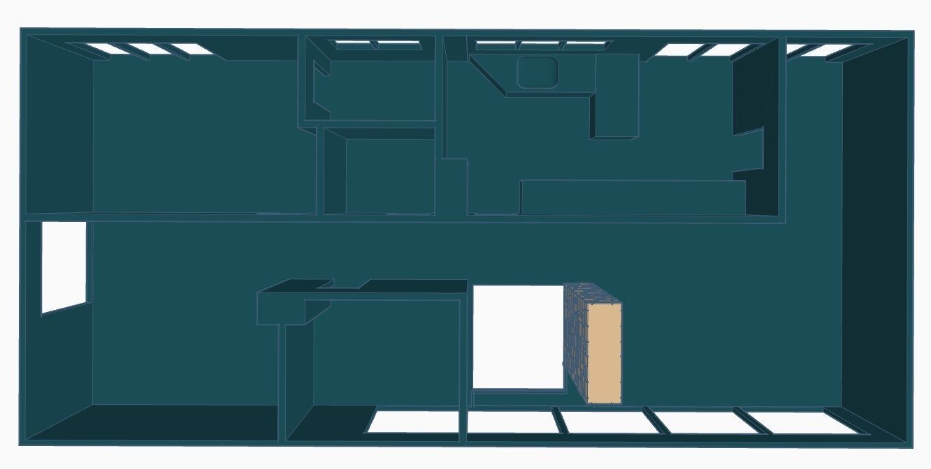 Contemporary Bi-Level Mid-Century House 1-64 S Scale  3D print model_4