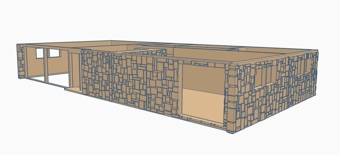 Contemporary Bi-Level Mid-Century House 1-64 S Scale  3D print model_8