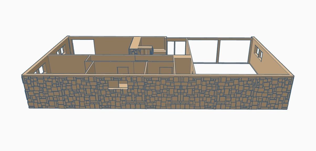 Contemporary Bi-Level Mid-Century House 1-64 S Scale  3D print model_6