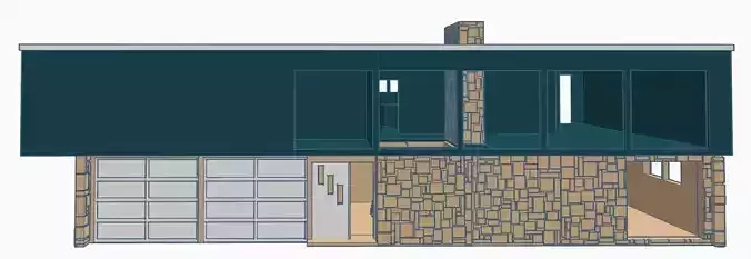 Contemporary Bi-Level Mid-Century House 1-64 S Scale  3D print model