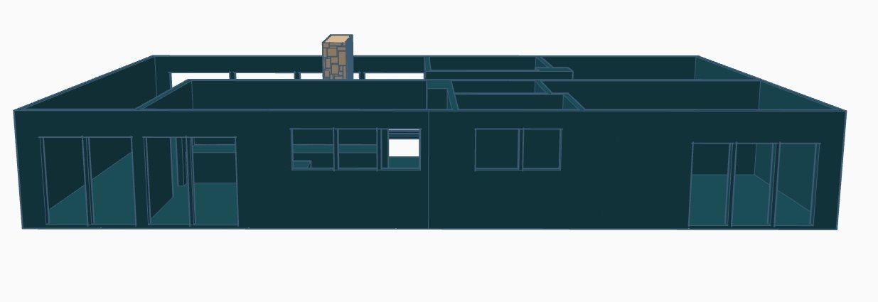 Contemporary Bi-Level Mid-Century House 1-64 S Scale  3D print model_9