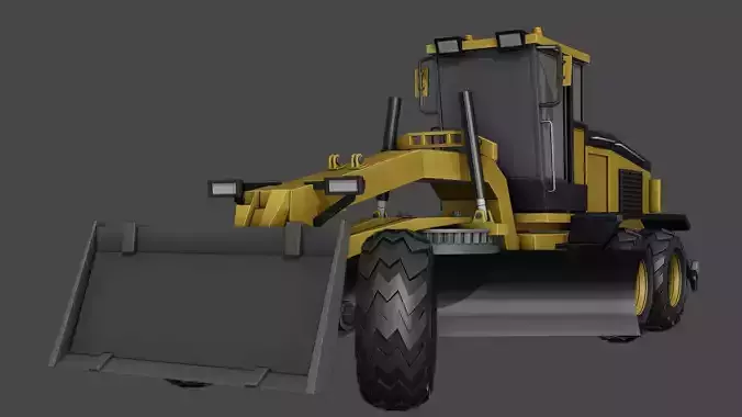 Road Grader lowpoly