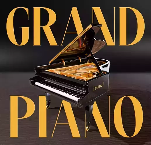 Realistic Concert Grand Piano - Custom Name