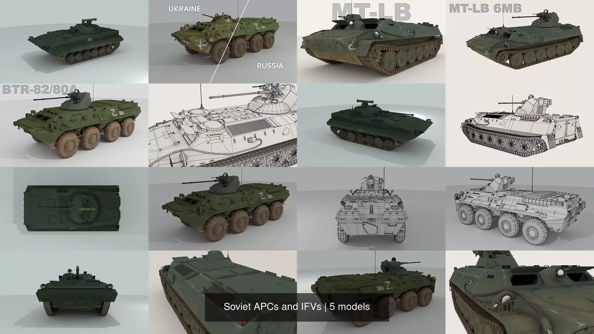 Soviet APCs and IFVs 3D Model Collection_0