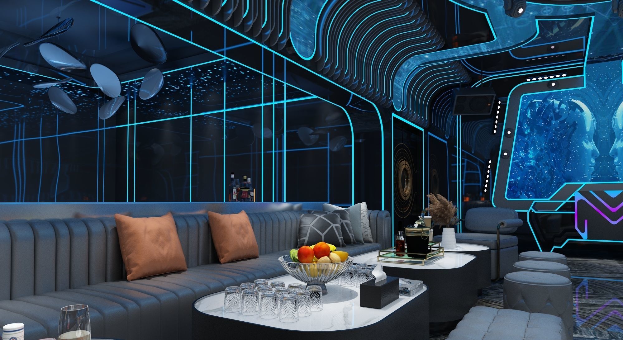 KTV Room- Night Club - Karaoke Room 3D model_3