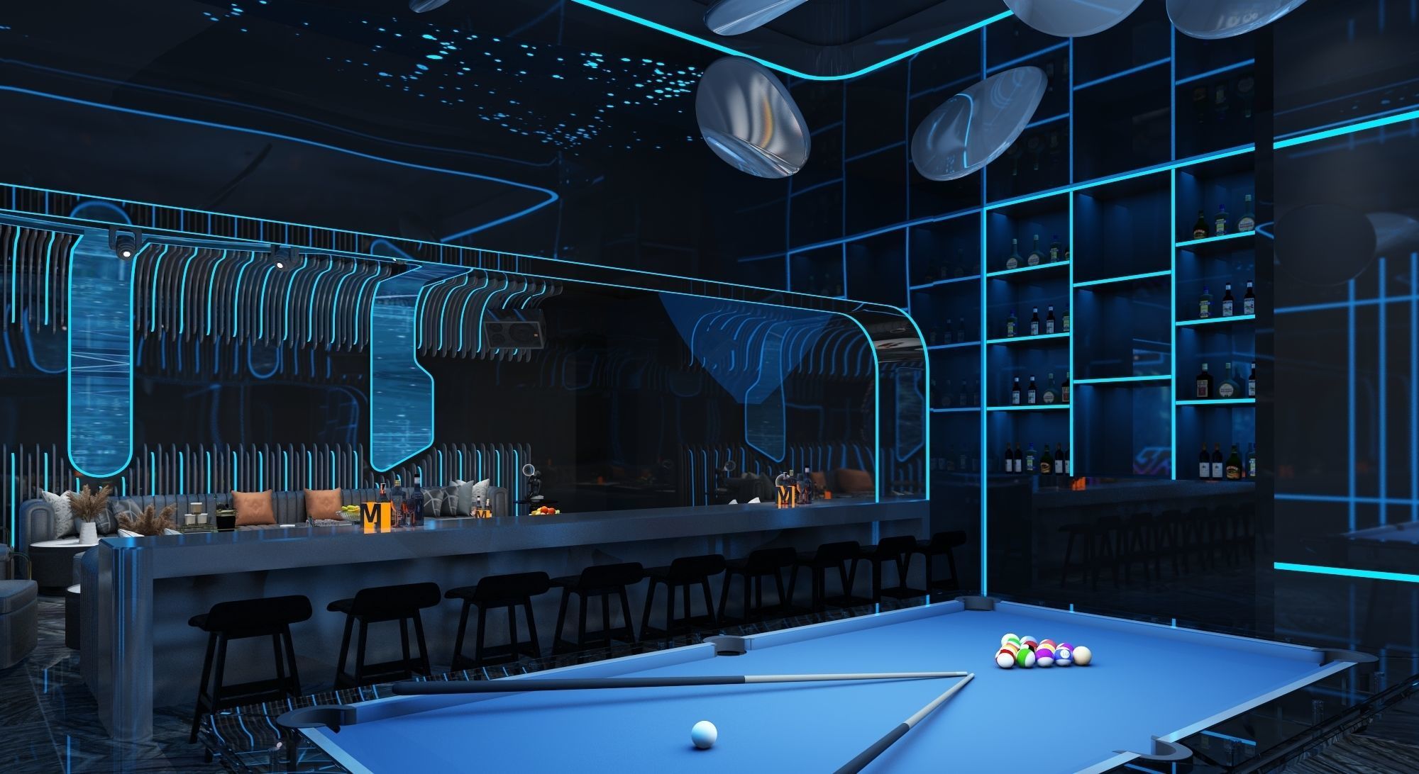 KTV Room- Night Club - Karaoke Room 3D model_4