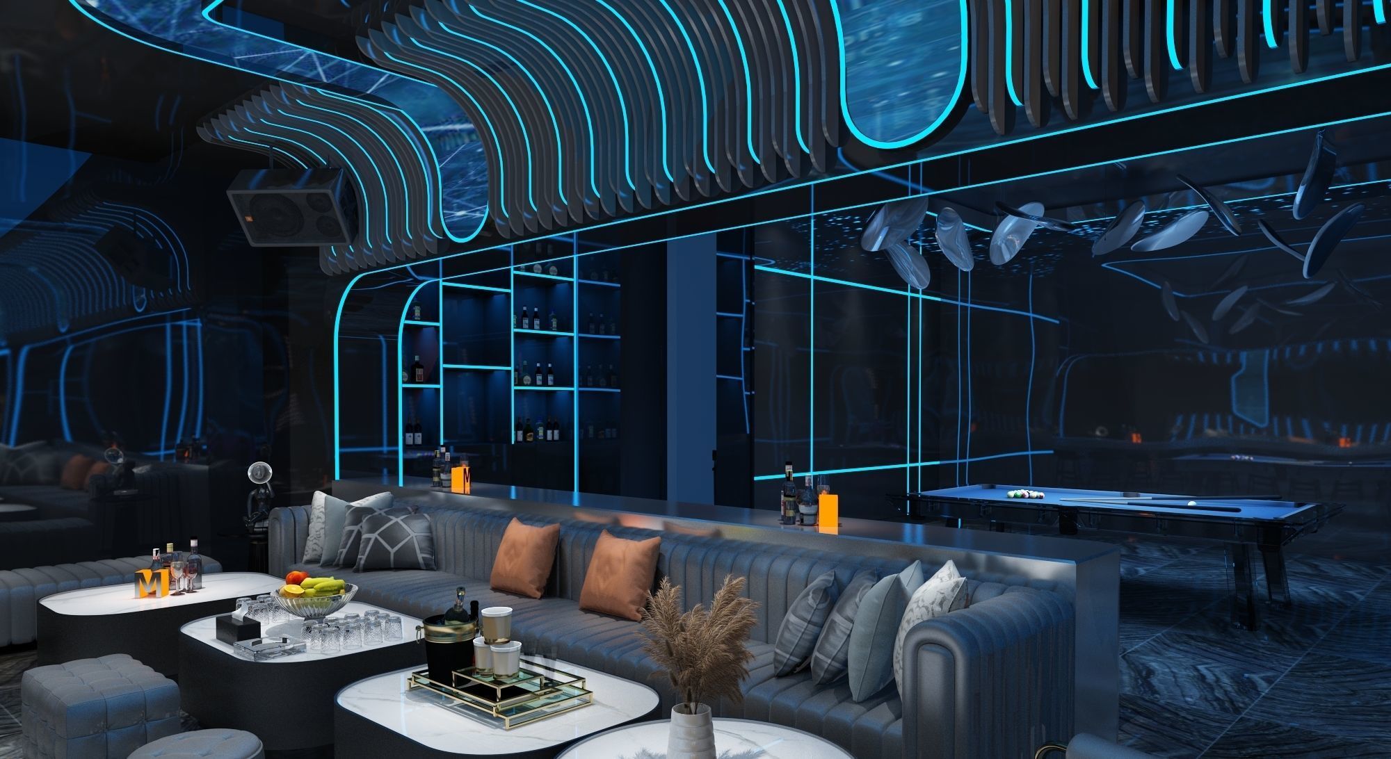 KTV Room- Night Club - Karaoke Room 3D model_2