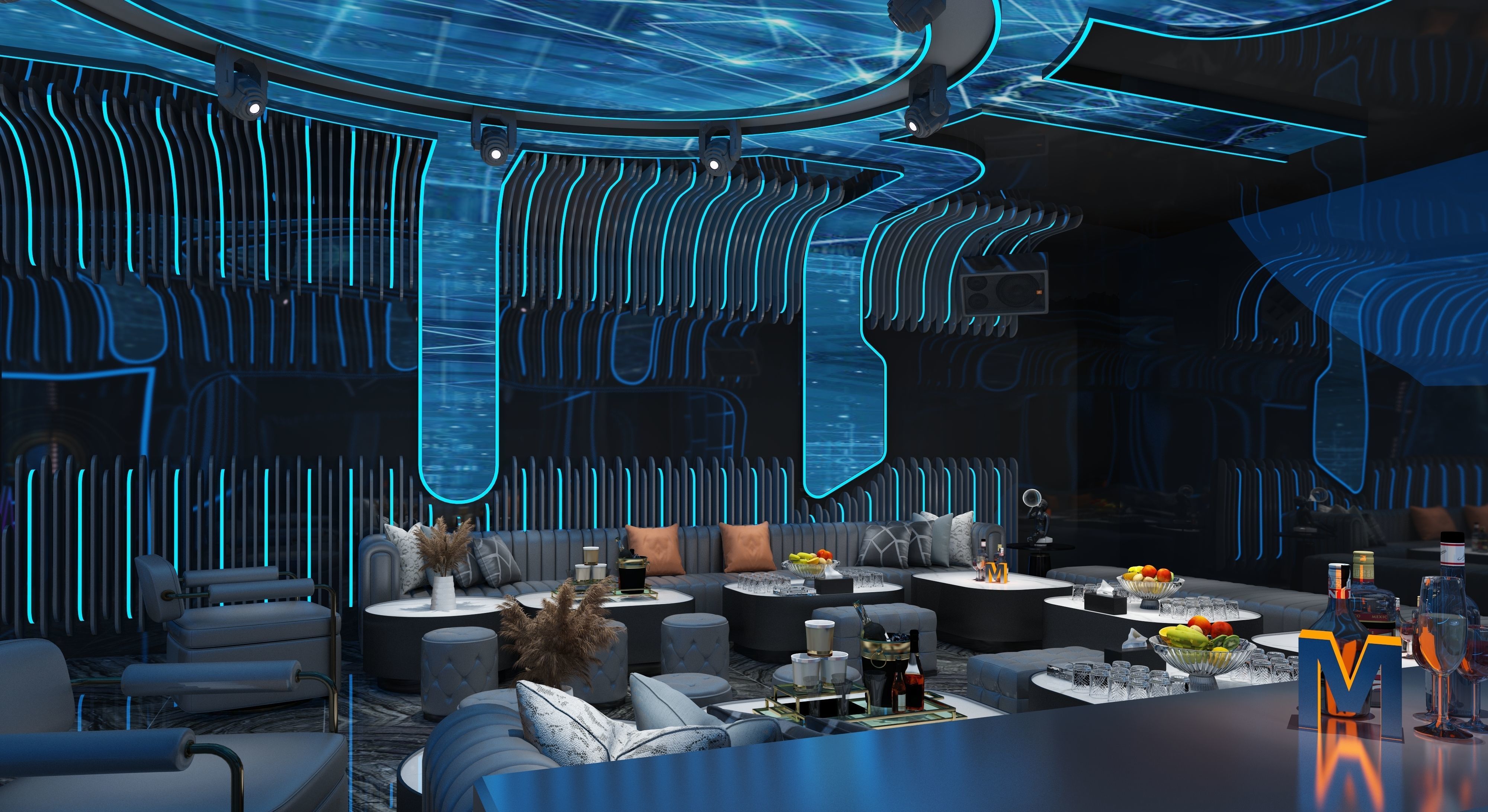 KTV Room- Night Club - Karaoke Room 3D model_1