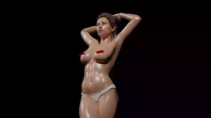 Realistic Human Nude Female full body Free low-poly 3D model Free low-poly 3D model