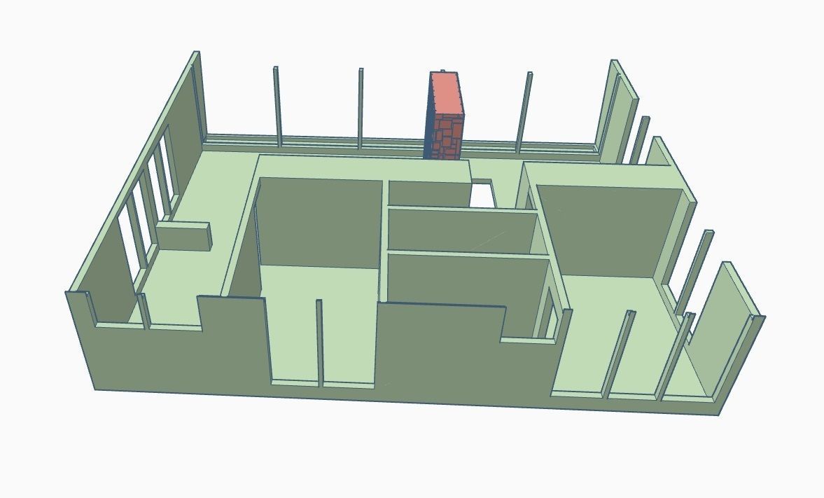 Mid-Century Bi-Level House 1-64 S Scale 3D print model_12