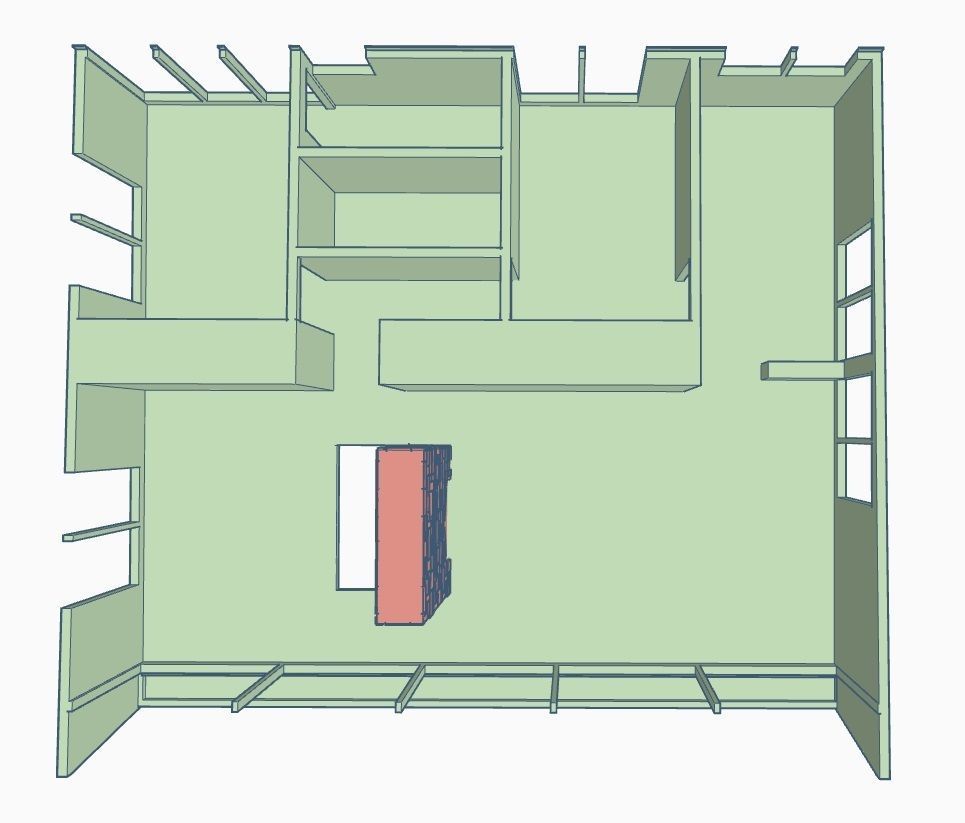 Mid-Century Bi-Level House 1-64 S Scale 3D print model_4