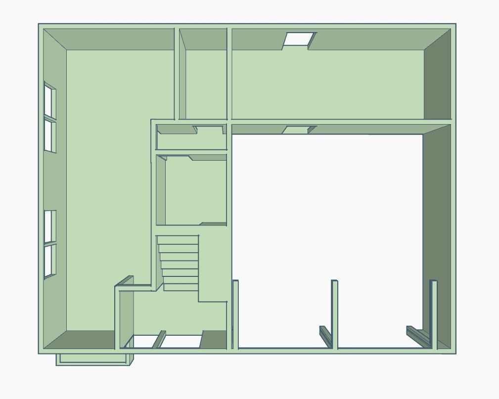 Mid-Century Bi-Level House 1-64 S Scale 3D print model_3