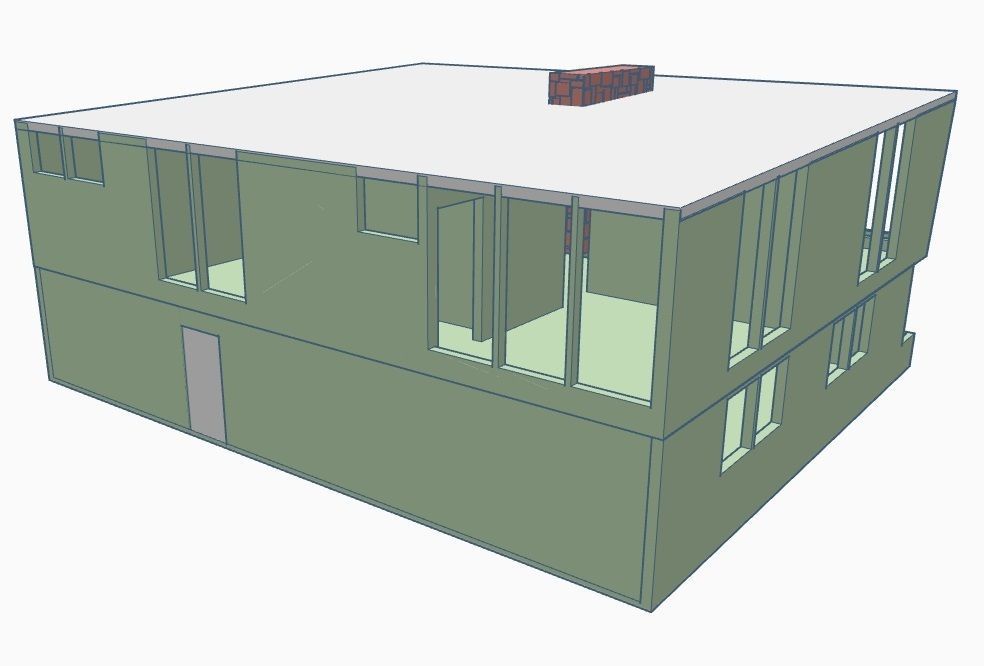 Mid-Century Bi-Level House 1-64 S Scale 3D print model_9