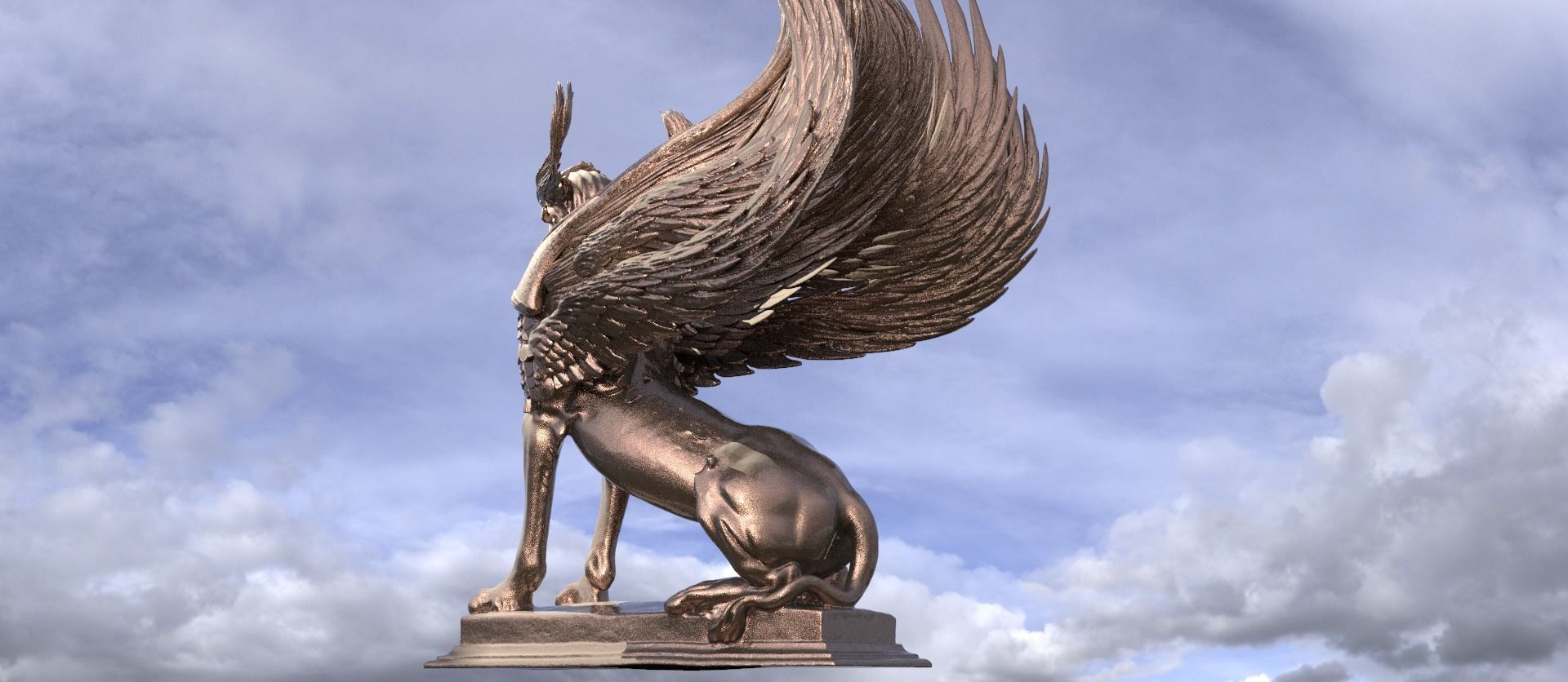 Giza Sphinx Grand crown 3D model_2