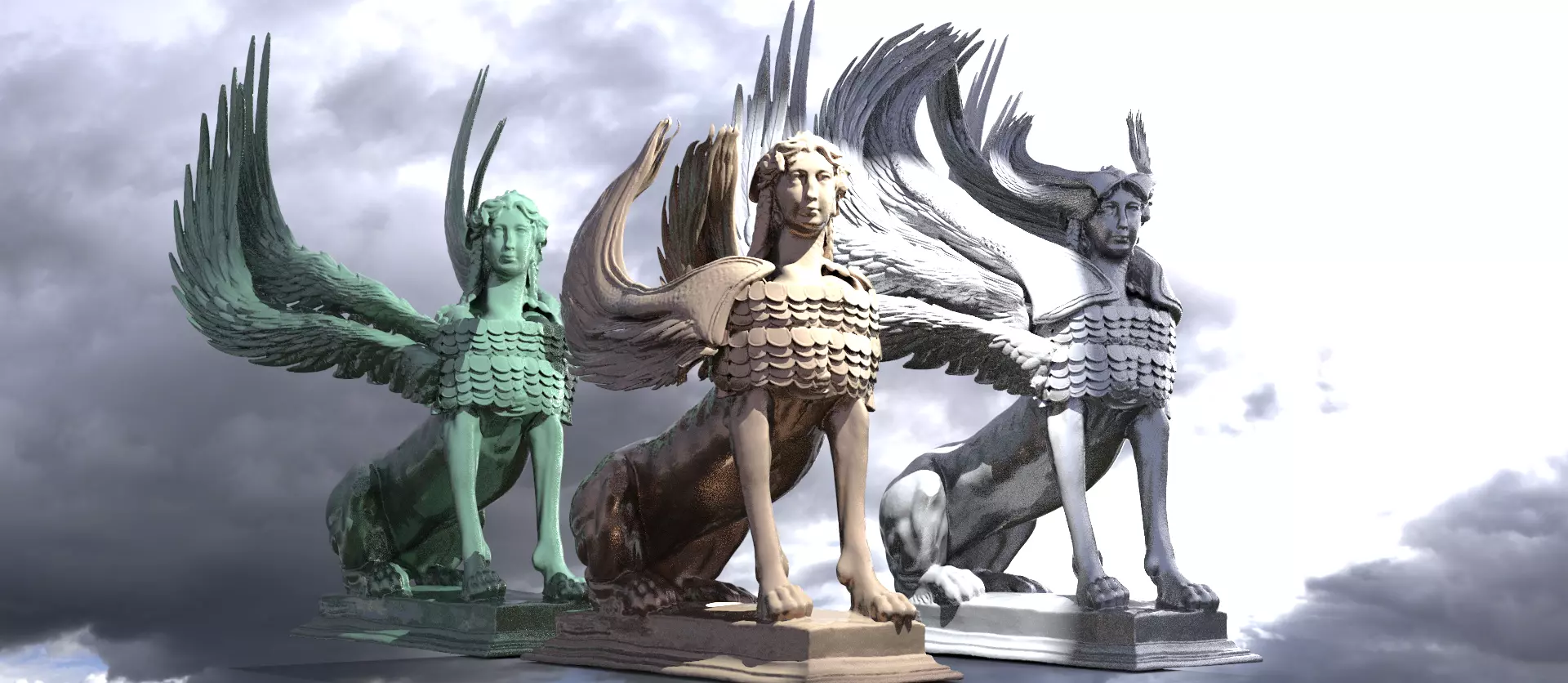 Giza Sphinx collection 3D model_0