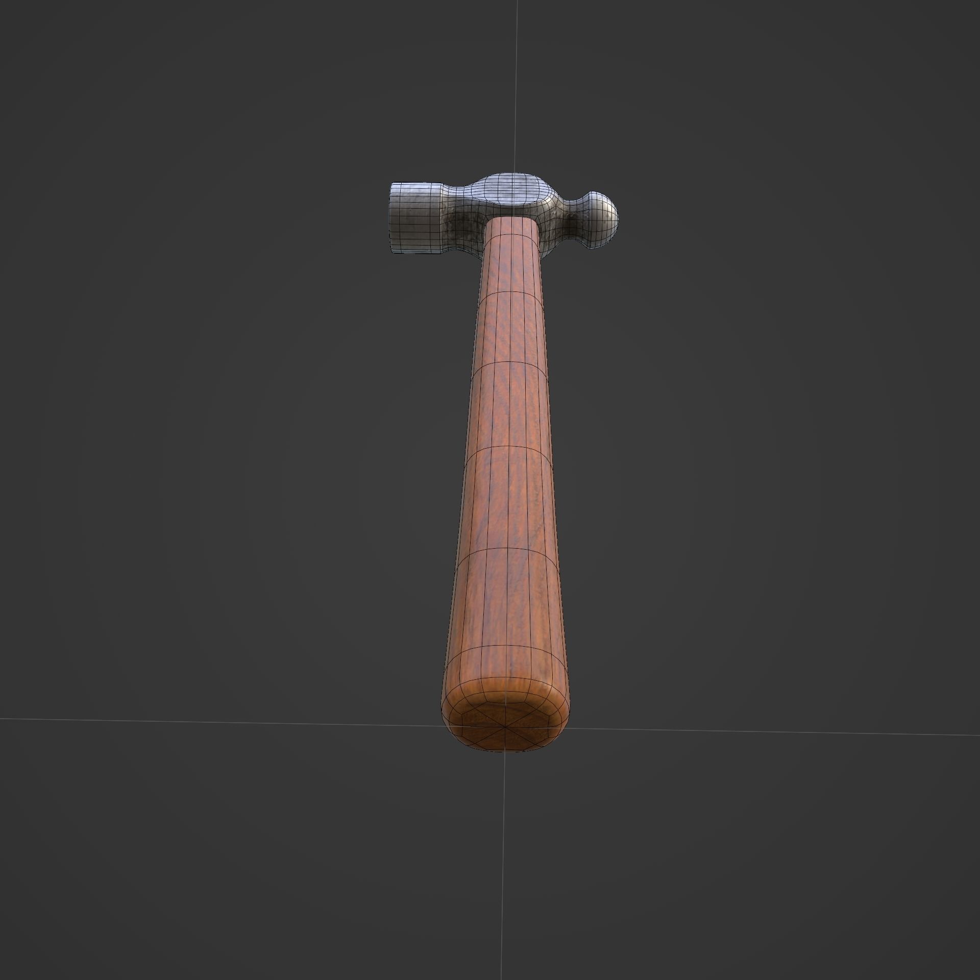 Ball-peen hammer Low-poly 3D model_8