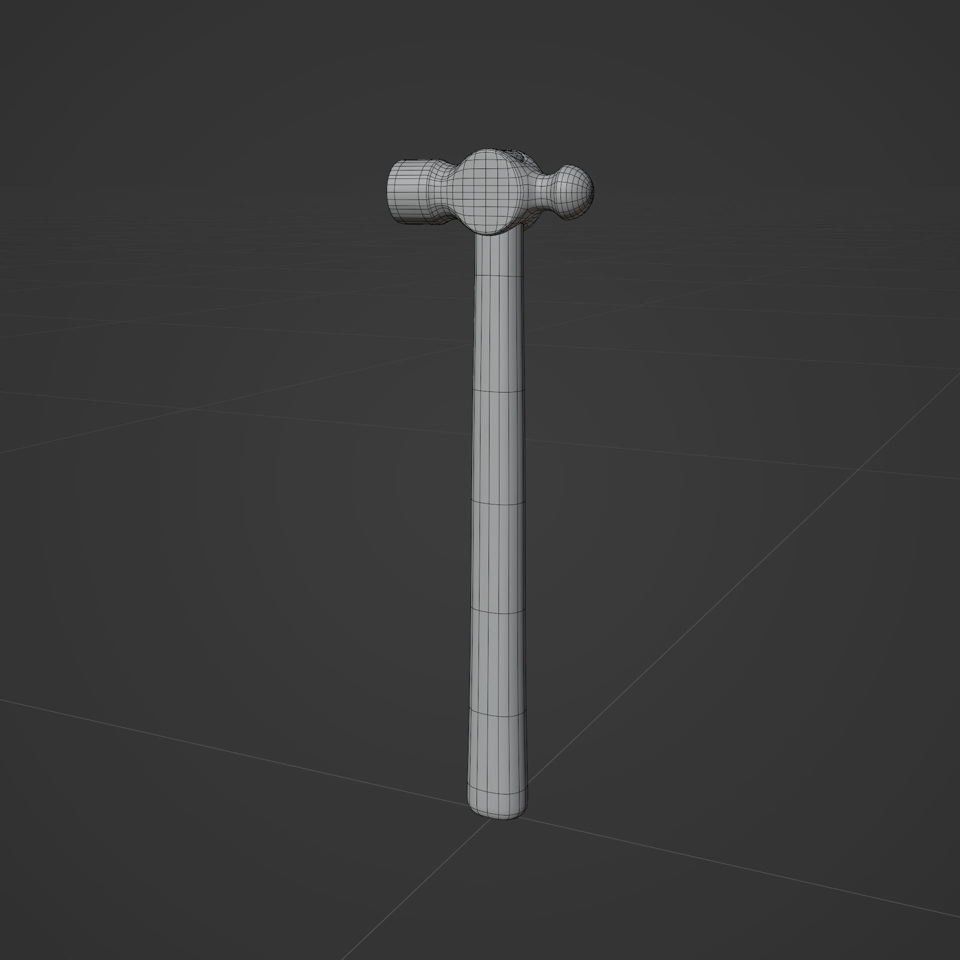 Ball-peen hammer Low-poly 3D model_11