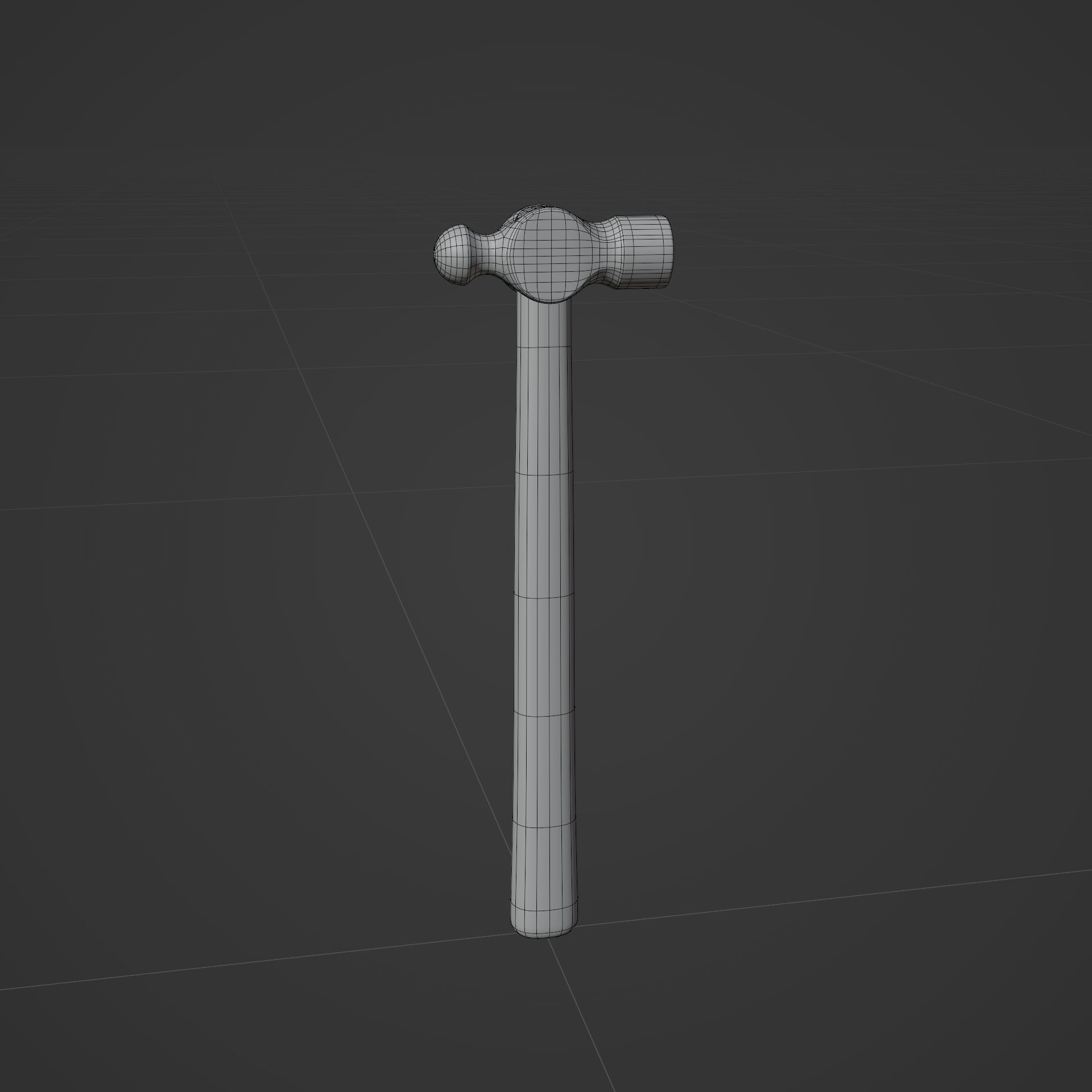 Ball-peen hammer Low-poly 3D model_10