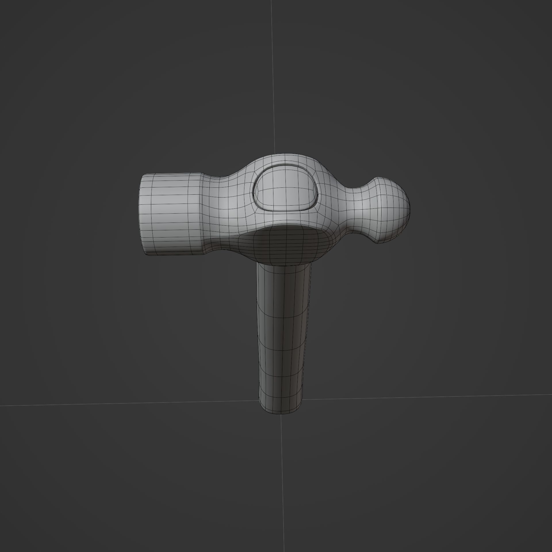 Ball-peen hammer Low-poly 3D model_12
