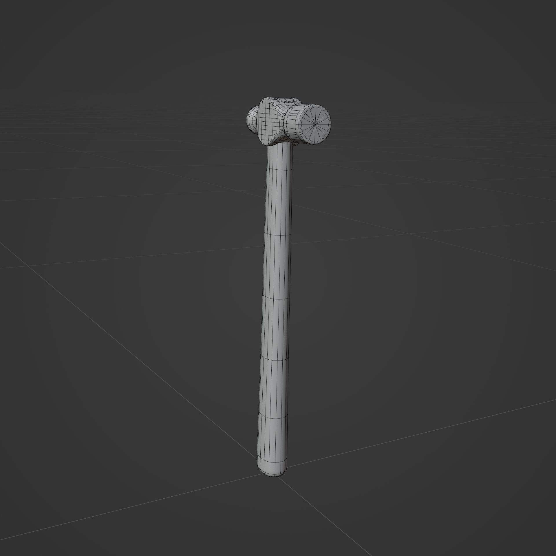 Ball-peen hammer Low-poly 3D model_14