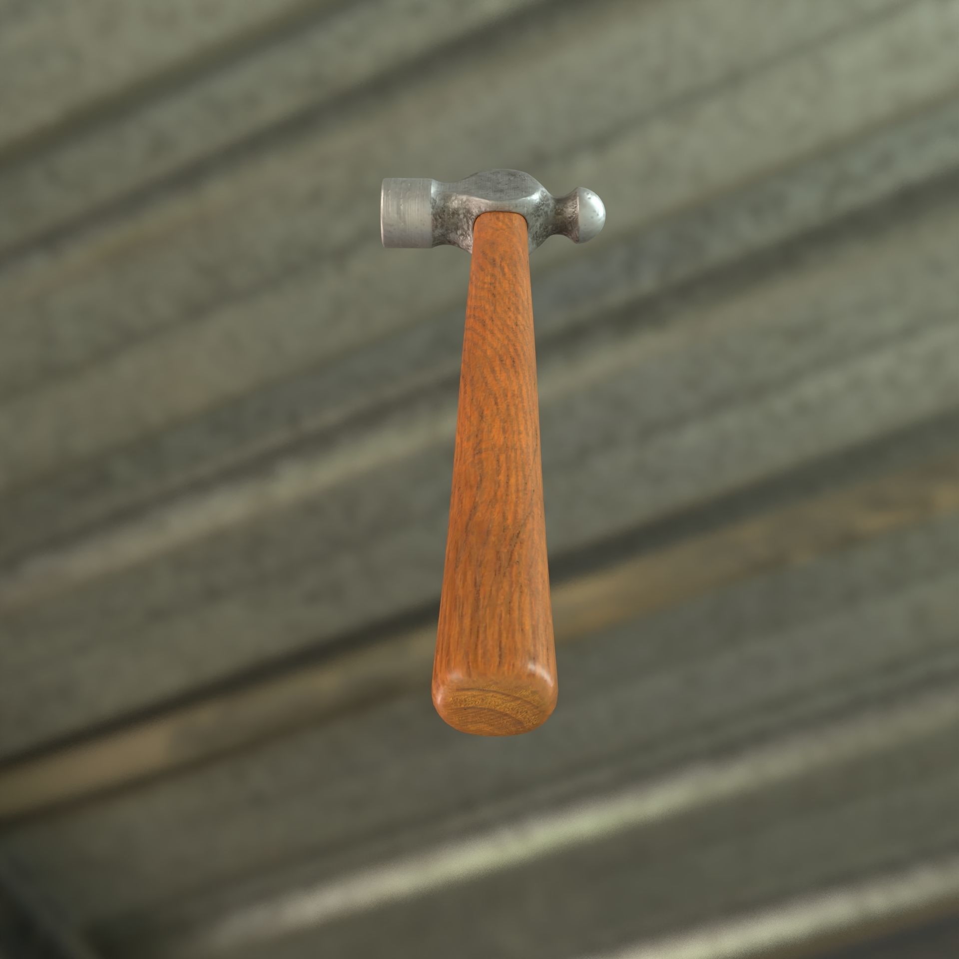 Ball-peen hammer Low-poly 3D model_3