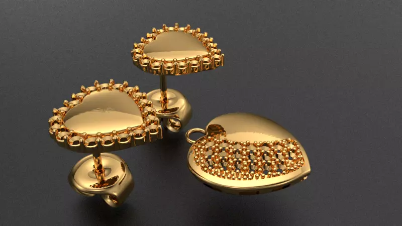 juego de corazones joyas 3D print model