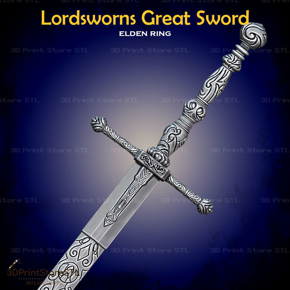 Lordsworns Great Sword Cosplay Elden Ring - STL File 3D print model_2