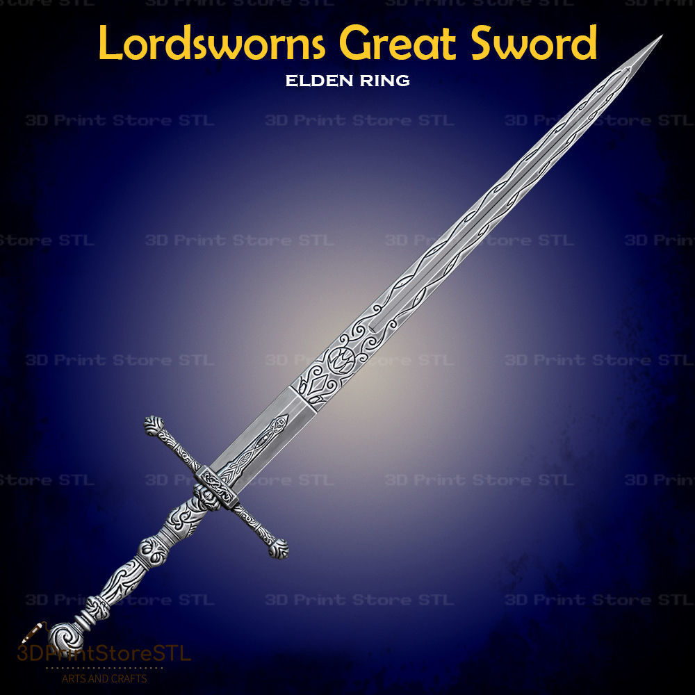 Lordsworns Great Sword Cosplay Elden Ring - STL File 3D print model_1