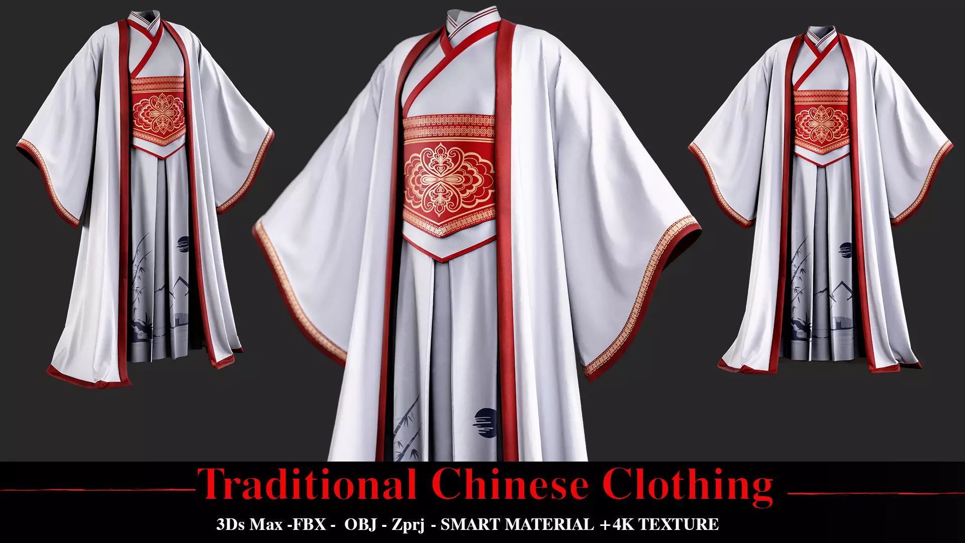 Traditional Chinese Clothing 002 3D model