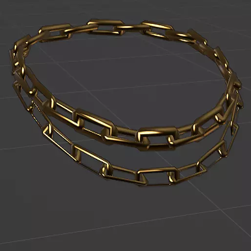 double chain necklace 3D model