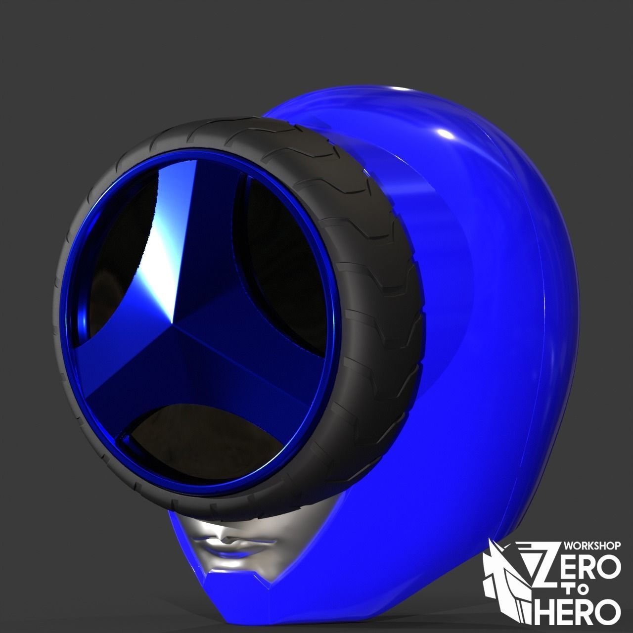 Super sentai Boonboomger Blue Ranger Helmet 3D print model_1
