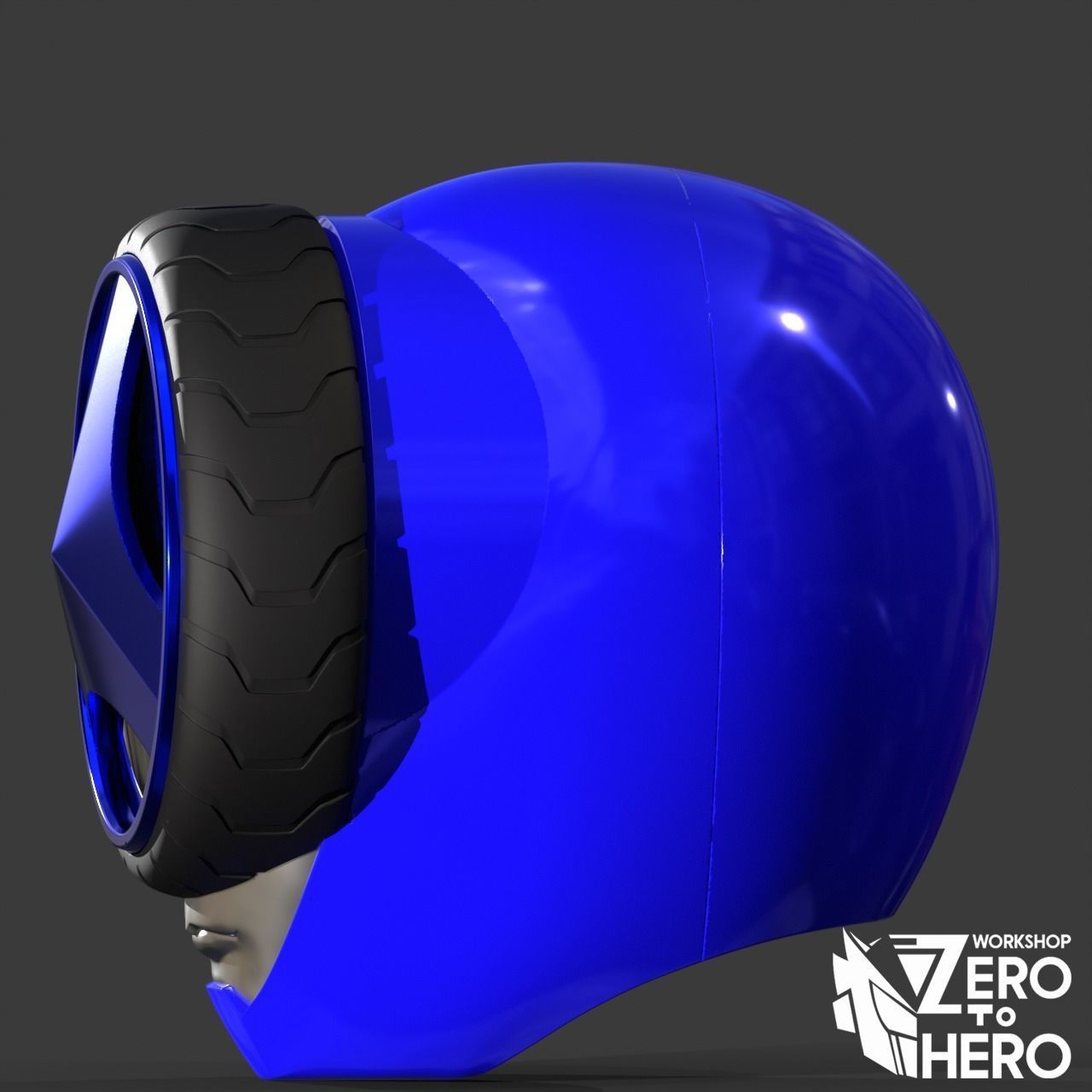 Super sentai Boonboomger Blue Ranger Helmet 3D print model_2