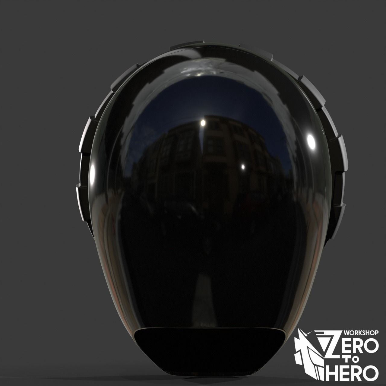 Super sentai Boonboomger Black Ranger Helmet 3D print model_3