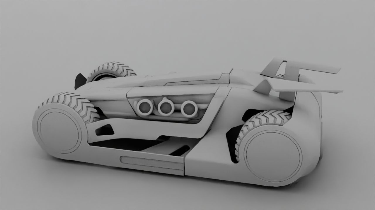 FUTURISTIC RACE CAR Free 3D model_30