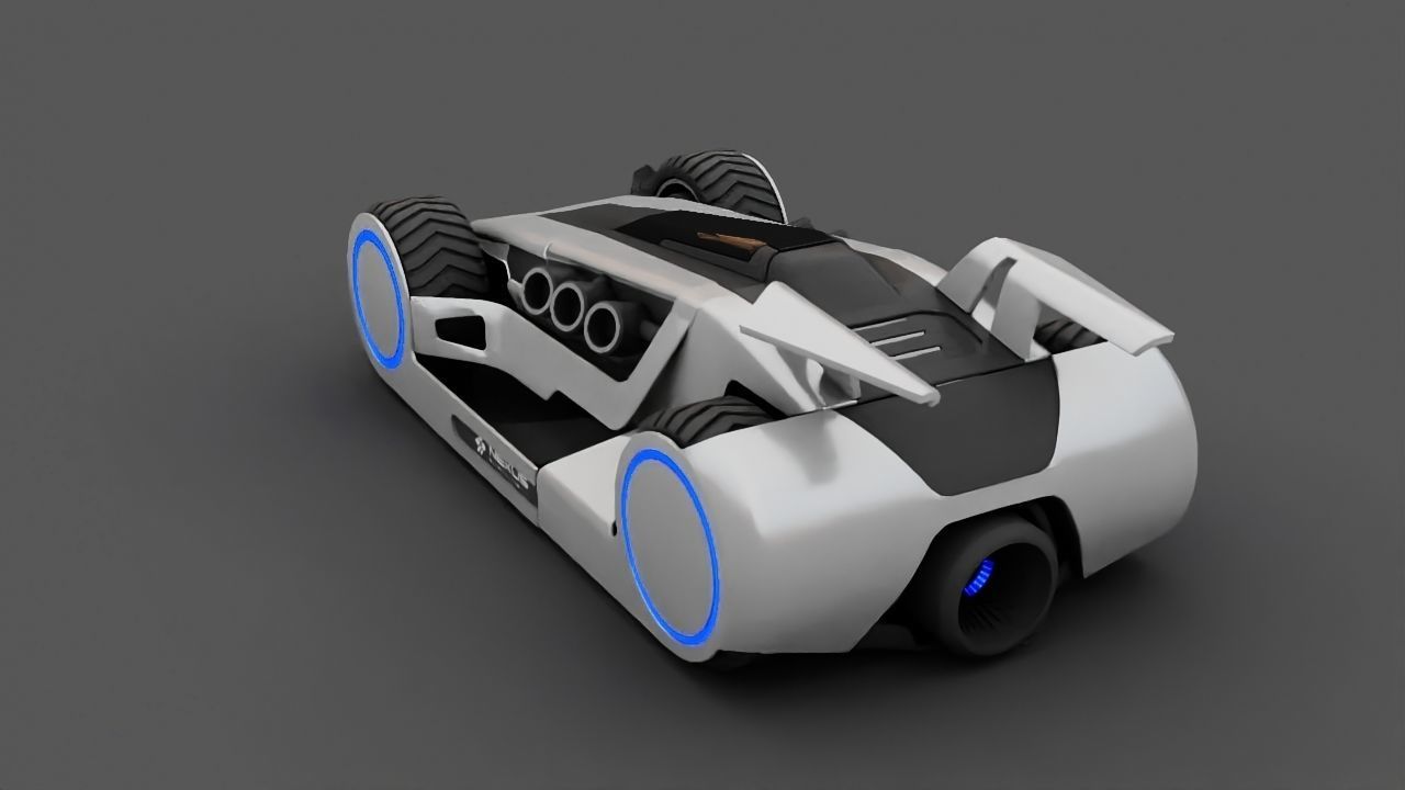 FUTURISTIC RACE CAR Free 3D model_7