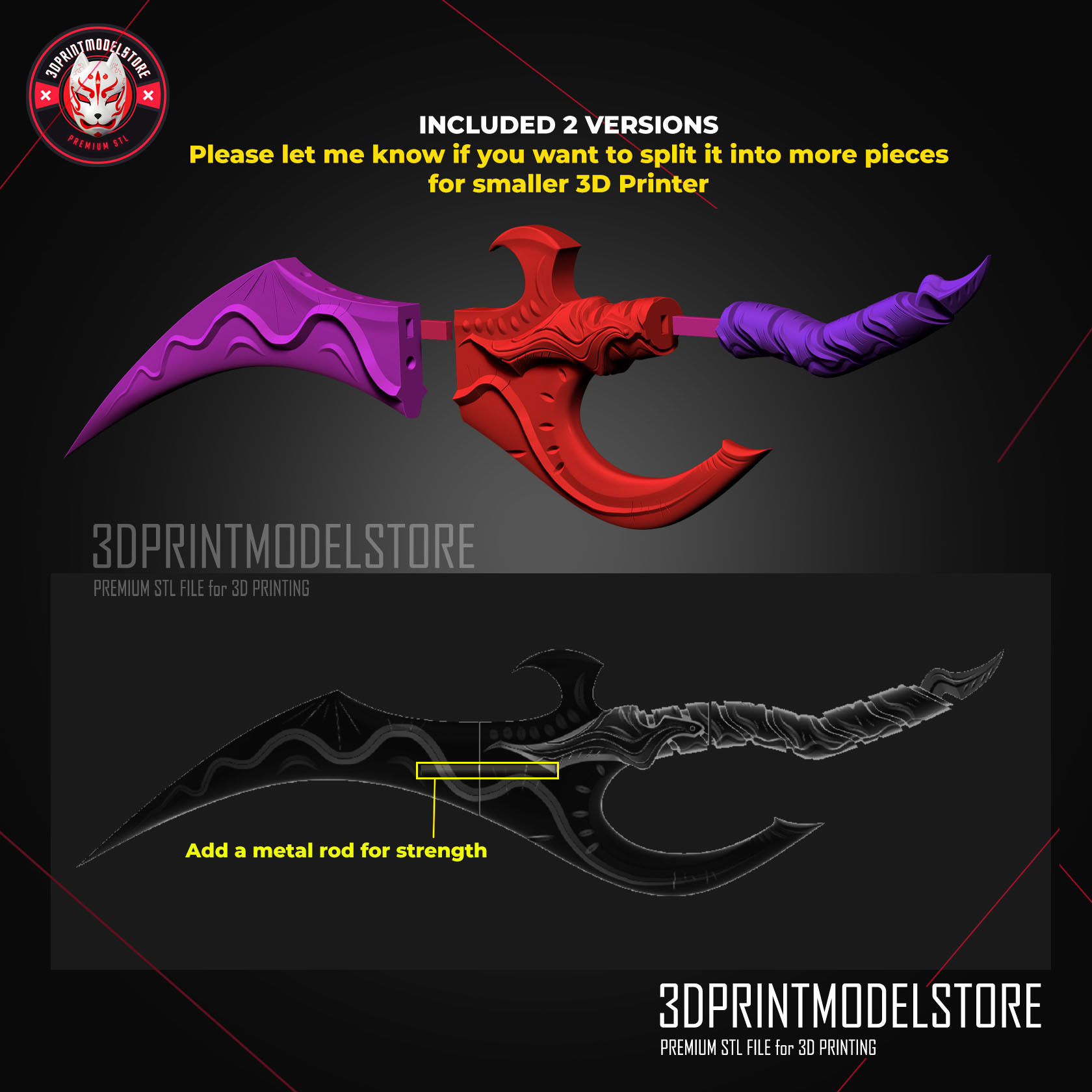 Baruka Dagger Solo Leveling Cosplay Weapon - Premium STL Files 3D print model_3