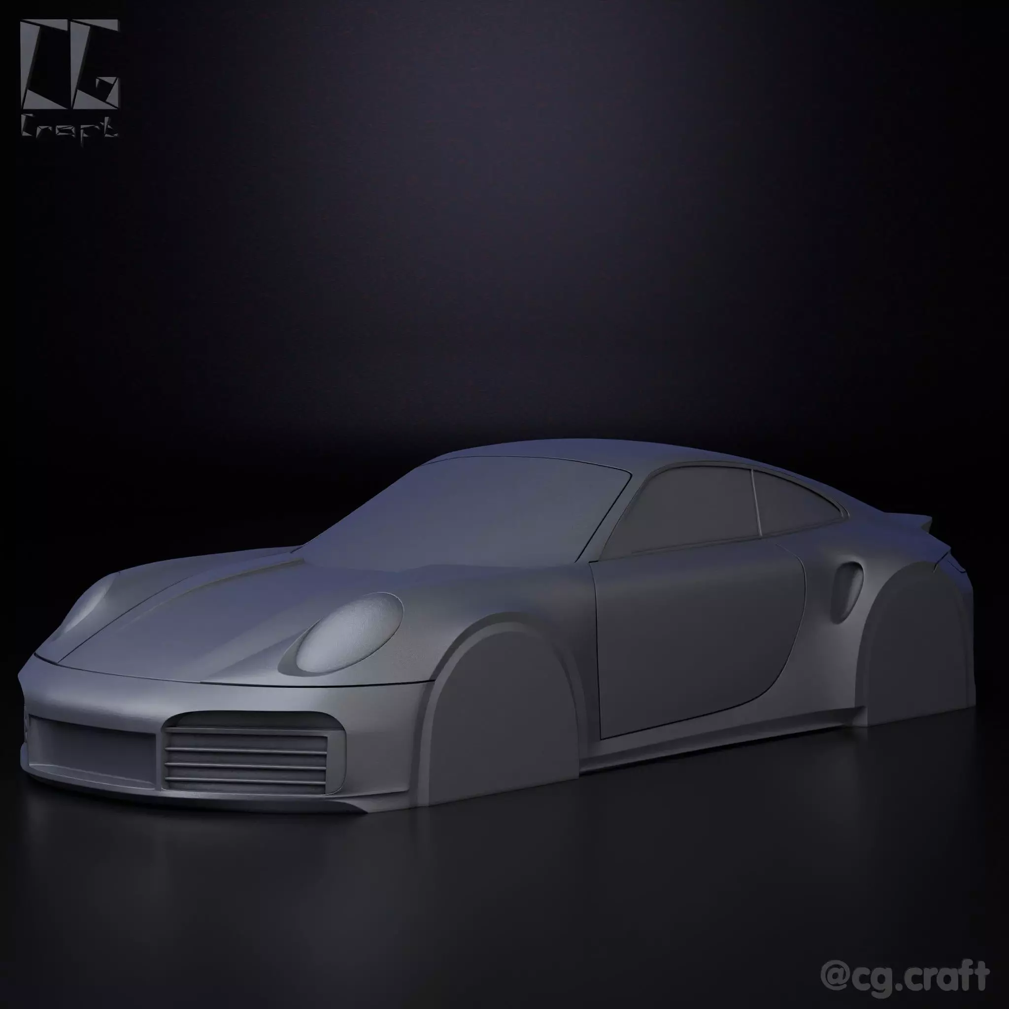  Porsche 911 Turbo S simplified decorative model 3D print model_0
