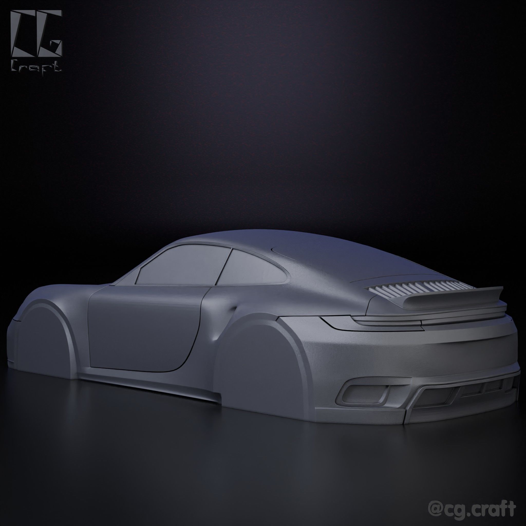  Porsche 911 Turbo S simplified decorative model 3D print model_1